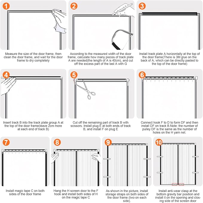 Sliding Garage Door Screen 16x8FT for 2 Car Garage Doors, Magnetic Garage Screen Door with Track Closure, Thicker 265g/㎡ Mesh, 16x8Ft Retractable Garage Door Screen(Patent has Been published)