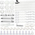 White Cable Management Organizer Kit 4 Cable Sleeve Split,47Cable Clips 12Cord Clips Holder,22 Cable Ties, 20 Adhesive Wall Cable Tie, 200Fasten Cable Ties for TV Electronics