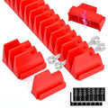 48 pcs Magnetic Modular Wrench Organizers for Tool Drawers, Tool Storage Holder Wrench Rack with Metric & SAE Labels (Color:Red)