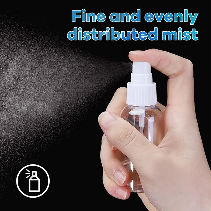 5 Pack Spray Bottle, 50ml Small Spray Bottle, Fine Mist Empty Travel Bottles, Reusable Plastic Mini Travel Bottle For Liquid Cosmetic for Personal Care, Cleaning