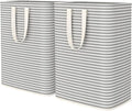 Lifewit 2 Pack Laundry Hamper Large Collapsible Laundry Baskets, Freestanding Waterproof Clothes Hamper with Easy Carry Handles in Laundry Room Bedroom Bathroom College Dorm, Grey, 2 x 65L