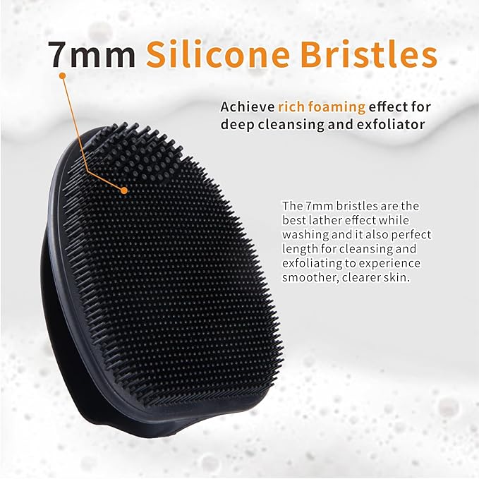 Soft Silicone Face Scrubber,Body Scrubber for Deep Cleansing, Exfoliation- 2pcs Silicone Body Brushes for Women Men Use in Shower Skin Massage Pore Cleansing Blackhead Removing