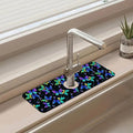 Sink Faucet Absorbing Mat Colourful Butterflies Sink Splash Guard Drying Mat for Kitchen Bathroom Faucet Sinkmat 15.5"X5.5"