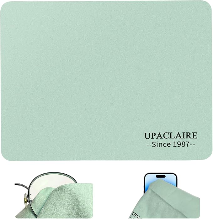 Suede Eyeglass Cloth 8" X 10" Extra Large Cleaning Cloth Washable, Durable Ultra-Fine High-Tech Premium Material for Eyeglasses Lenses Electronics and Screens