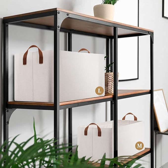 Rectangle Basket, Closet Bins, Fabric Bins for Organization, Large Baskets for Shelves, Closet Organizers, Shelf Baskets With Wire Frame