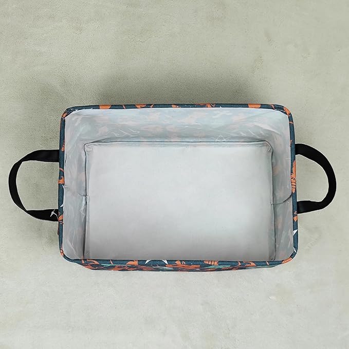 LANGYASHAN Rectangular Halloween Ghost Storage Bin Collapse Canvas Fabric Cartoon Storage Basket Home Kitchen Boys and Girls Toys Office Closet Shelf Baskets (Rec Halloween Ghost Basket)