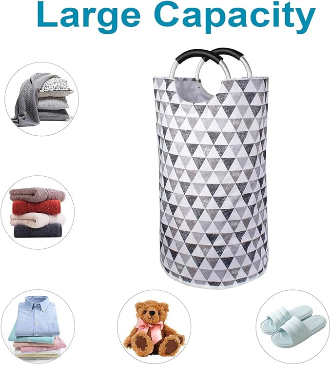 Dalykate Large Laundry Basket 82L Collapsible Oxford Fabric Laundry Hamper Foldable Clothes Laundry Bag with Handles Waterproof Washing Bin Portable Dirty Clothes Basket for College Dorm, Family