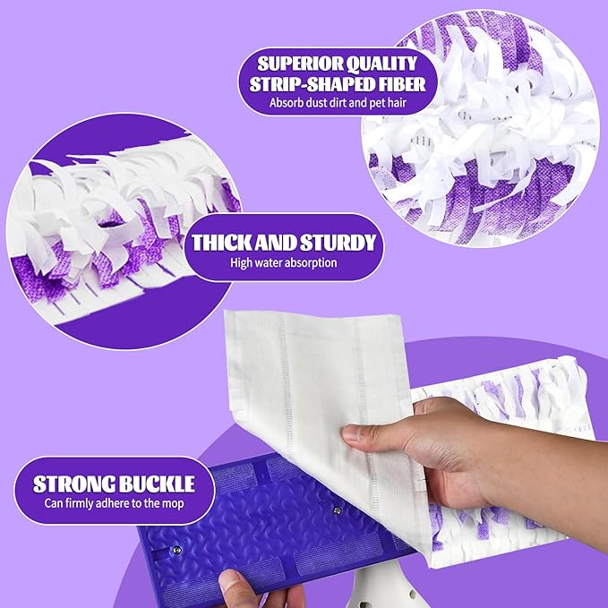 30 Pack Disposable Mop Pads Compatible with Swiffer Power Mop Pads Replacement for Swiffer Power Mop Refills, Multi-Surface Mopping Pad Refills, Wet Pads Refill for Floor Cleaning