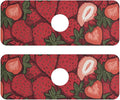 Kitchen Sink Splash Guard 2 PCS 14.7 Inch Sink Faucet Mat Splash Guard for Bathroom Countertop Water Absorbent Foldable Cuttable Soft Washable Cartoon Red Strawberry