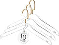 Acrylic Hanger | Sleek, Modern Clothes Hanger with Gold Hook | High End Closest Organizer Space Saving Hangers for Shirts, Jackets, Sweaters, Tops & More | 10 Pack