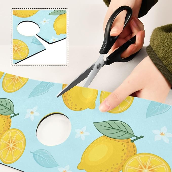 Kitchen Sink Splash Guard Sink Faucet Mat Faucet Handle Drip Catcher Drain Mats for Kitchen Bathroom Countertop Absorbent Dish Drying Mat Pad16 2pack 14.7x5.4Inch Lemon Blue