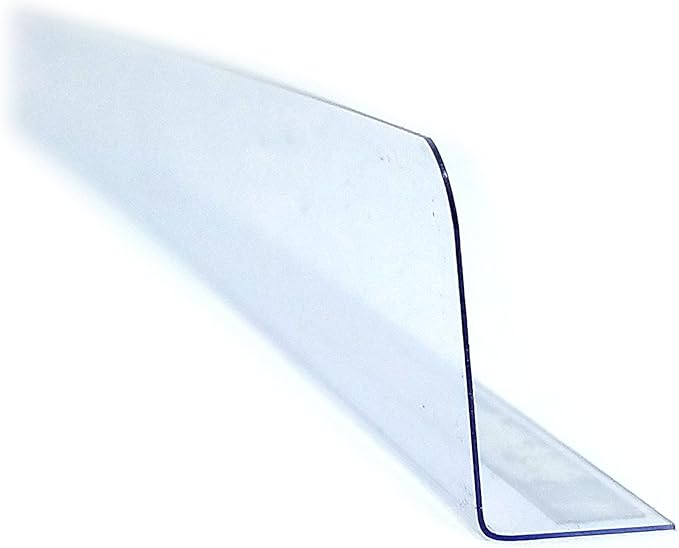 Stick On Gondola, Wood or Glass Shelf Dividers with Self Adhesive Tape - 1" H X 12" L - 12 Pack