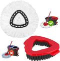 Tidy Monster 1+1 Pack Mop Replacement Heads for O-Ceda EasyWrin Spin Mop, Microfiber Spin Mop Refills, Easy Cleaning Mop Head Replacement, with 1 Scrub Mop Brush Head (mop 1pc+Brush 1pc)