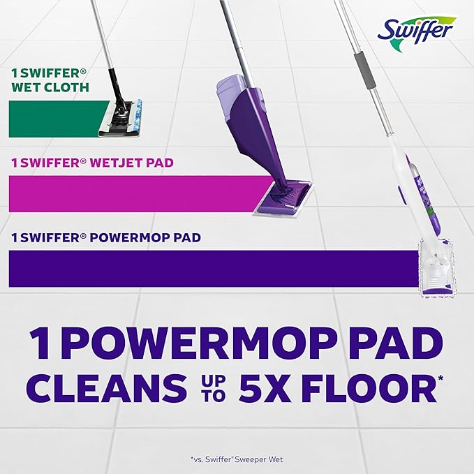 Swiffer PowerMop Multi-Surface Mopping Pad Refills, Made by Swiffer, for Floor Cleaning, 11 Count