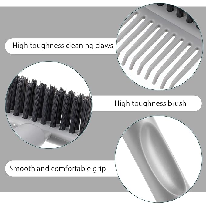 2Pcs 2-in-1 Hair Brush Cleaner & Remover Tool Brush Cleaning Tool Comb Cleaner Effective Hairbrush Cleaner Hair Brush Remover Rake for Man Woman Home Travel Salon Removing Hair Dust (Gray, Orange)
