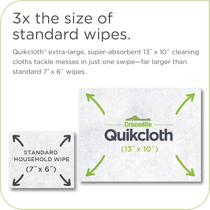 Quikcloth® Everyday Clean – Plant-Based, Gentle, Plastic-Free Cleaning Wipes for Home & Kitchen - Safe on Hands and Surfaces