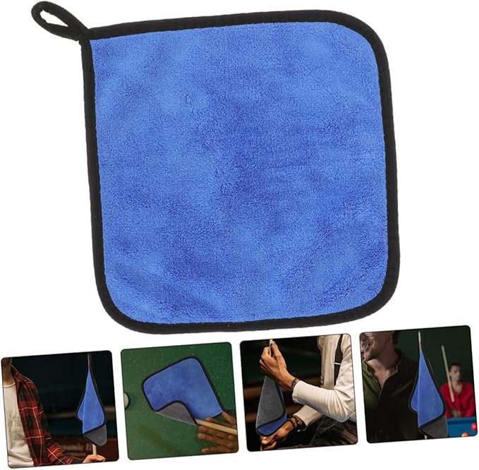 Pool Cue Cleaner Coral Fleece Microfiber Cleaning Cloth for Billiard Cue Maintenance 9.84X9.84 Inches Billiards Accessories and Equipment
