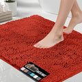 GORILLA GRIP Bath Rug Mat 44x26, Soft Absorbent Chenille, Quick Dry Microfiber Mats, Rubber Backing Washable Shower Floor Rugs, Bathmat Runner, US Designed Bathroom Home Accessories Sunset Orange