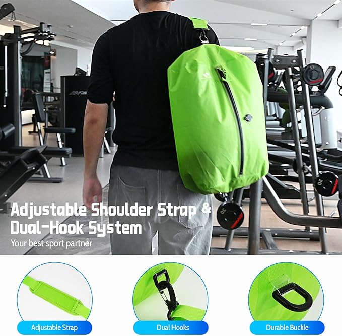 Zurligi Vacuum Bags with Pump for Travel – IPX8 Waterproof Reusable Carry-On Compression Bags for Clothes, Suitcase & Luggage(2-Pack, Green)