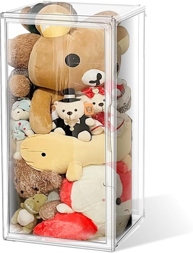 1 Pack Extra XXXXX-Large Tall Boot Storage 13.8”x 12.2”x 23.6" Acrylic Display Case Long Tall Boot Shoe Storage Box Clear Giant Figure Collection Showcase with Magnetic Lid