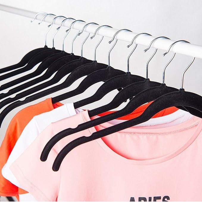 Velvet Shirt Dress Clothes Hangers,360° Swivel Hook Non Slip Clothes Hangers for Tops, Dress Shirts, Blouses, Strappy Dresses (10)