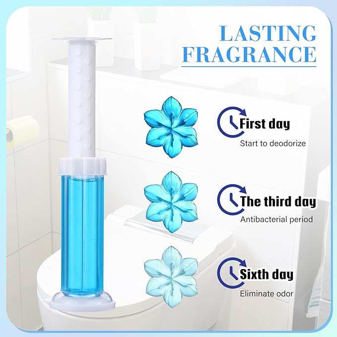 5 Pcs Flower Toilet Gels 70 Count 5 Kinds Stamp Bowl Gel Scent Toilet Stain Removal Cleaner Air Freshener Flower Stamps Pack for Bathtubs Bathroom (Classic Color)