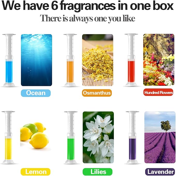 EKE Toilet Gel, Toilet Stain Removal Cleaning Air Freshener, 72 Flower Stamps, Pack of 6 Scents