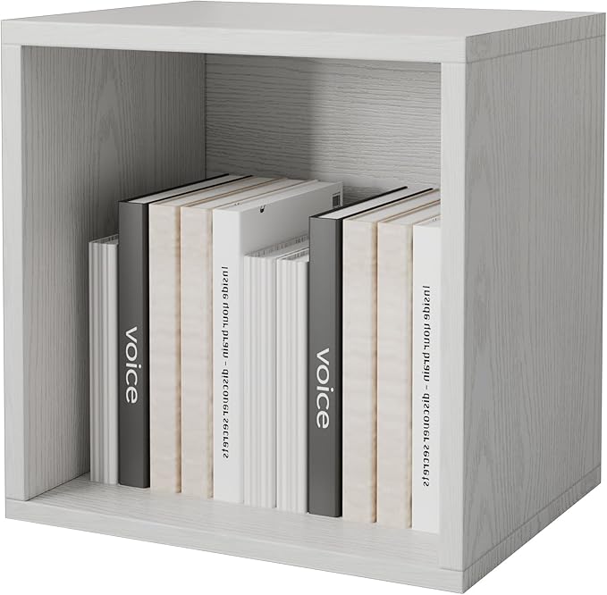 FUSUNBAO Magic DIY Cube Storage Organizer Stackable Cubes for Home Books Clothes Toy-Modular Cubby Storage System-Office Cubical-Bookcase Closet (French Oak,Drawer Cube)