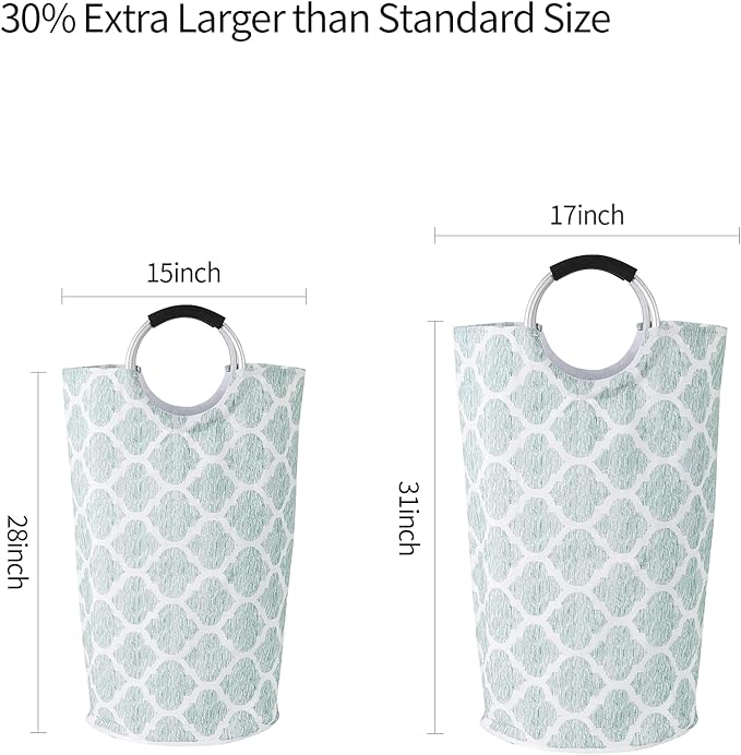 Dalykate Large Laundry Basket 82L Collapsible Oxford Fabric Laundry Hamper Foldable Clothes Laundry Bag with Handles Waterproof Washing Bin Portable Dirty Clothes Basket for College Dorm, Family