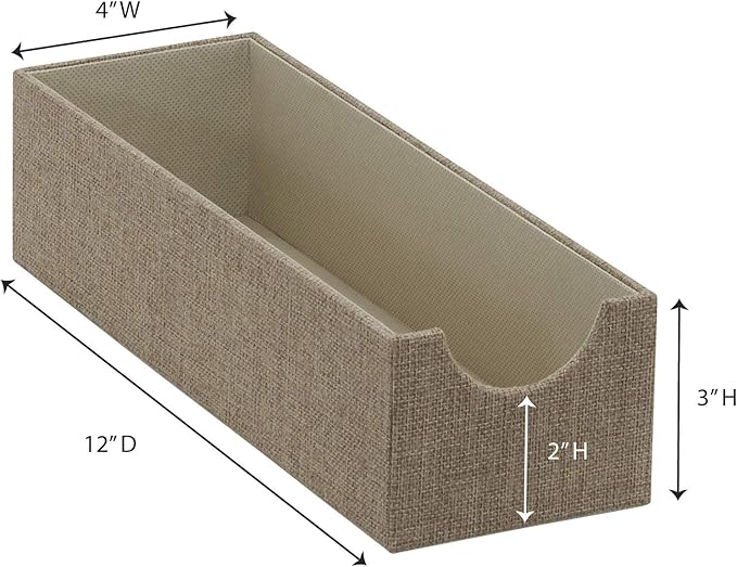 Household Essentials Brown 720-1 Deep Drawer Organizer Box for Storage | 12 in x 4 in x 3.13