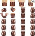 CHUNZEXI 16 Pack Chair Leg Floor Protectors for Hardwood Floors, Silicone Felt Covers Pads Caps, Protect Wood Furniture Feet Floors Noise Reduce and Scratch (Universal Large & Brown)