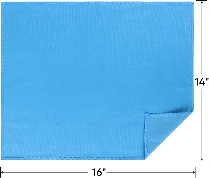 HOMEXCEL Microfiber Glass Cleaning Cloths 6 PK, Lint Free Streak Free, Reusable Microfiber Magic Cleaning Cloth for Cleaning Windows, Glasses, Mirrors, Screens, Stainless Steel, and More, Blue-14”×16”