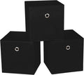 Black Fabric Cubes Storage Containers ,11 Inch Cloth Storage Cube Foldable Storage Bins Cubes Organizer Baskets with Dual Handles for Shelf Closet Set of 3,(Black)