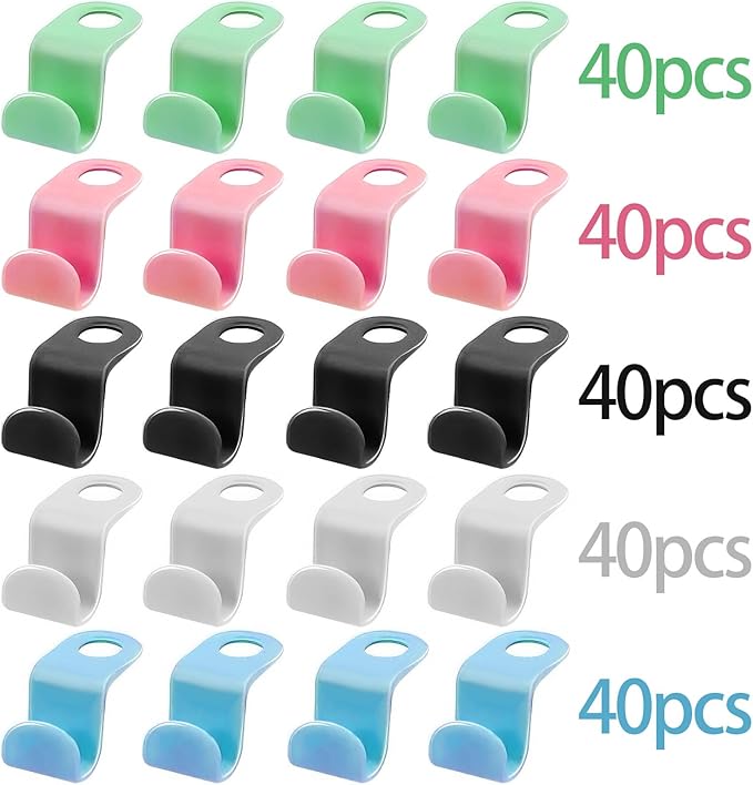 200 Pcs Hanger Hooks,Clothes Hanger Connector Hooks,Space Saving Hanger Hooks,Plastic Connectors Hooks for Clothes,Cascading Hanger Extenders for Closet Organizers,5 Colors