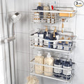 Shower Caddy, 3 Pack Large Capacity Bathroom Organizers and Storage, No Drilling Adhesive Rustproof Shelves with Soap Holder, Home Decor, Silver