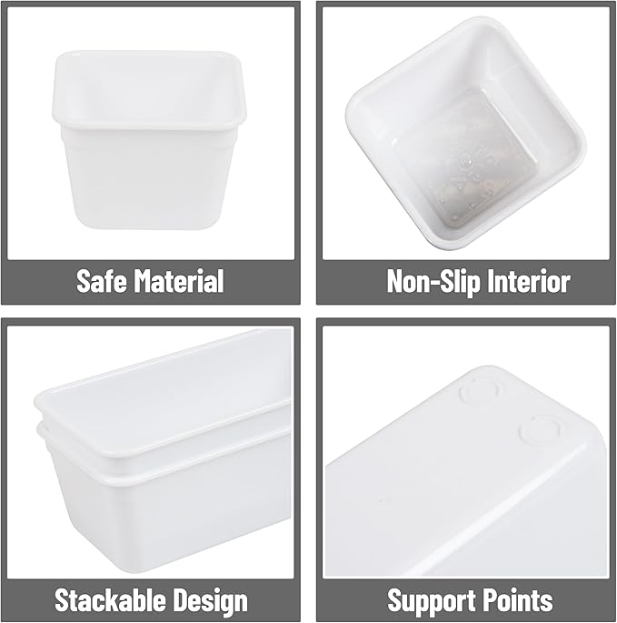 Mind Reader 25-Piece Drawer Organizer Set, Storage Trays for Kitchen, Bathroom, Office, Makeup, Jewelry & More, Junk Drawer Tray, Utensil Holder, Plastic, White