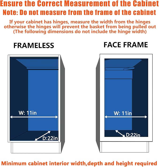 MODCART Pull Out Cabinet Organizer 10½" W x 21½" D, Heavy Duty Cabinet Pull Out Shelves, Slide Out Drawers Organization for Kitchen Cabinets Bathroom