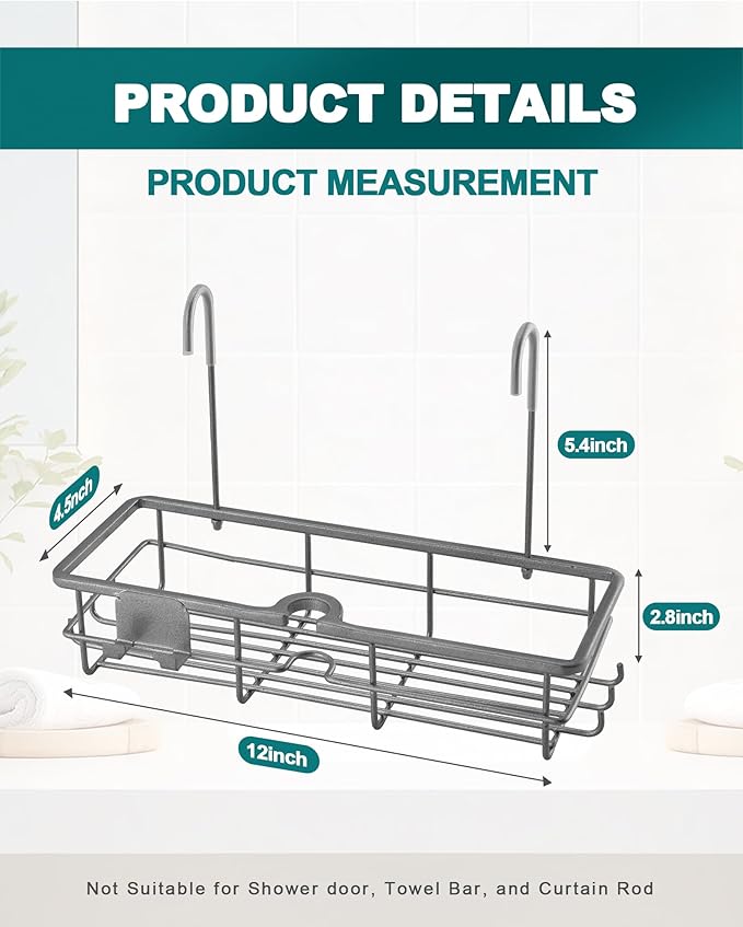 Rustproof Hanging Shower Caddy for Shower Chair, Stainless Steel Bathroom Basket for Bath Chair Bench,Showers Caddy Chair, Shampoo Bottle Holder for Elderly, Pregnant, Handicap, Patient