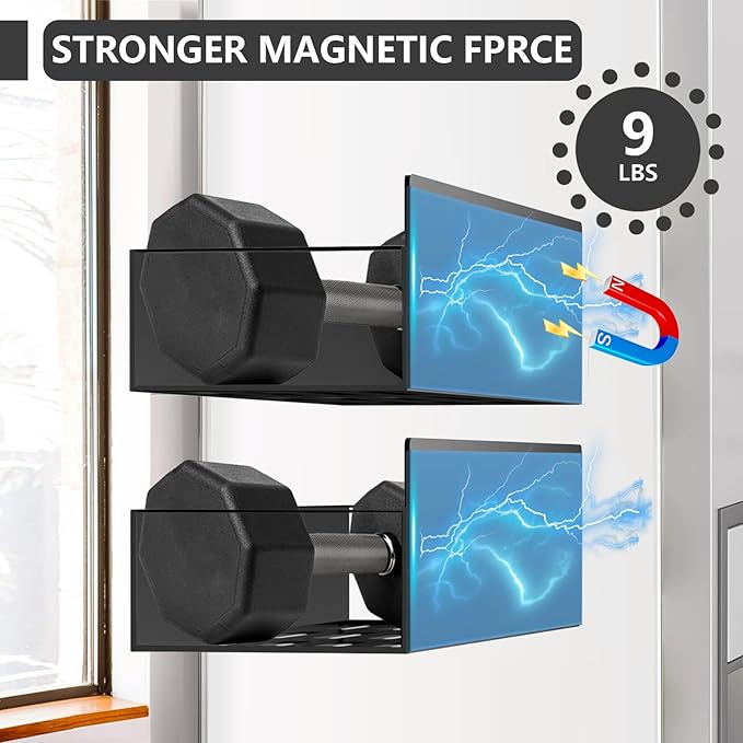 Magnetic Spice Rack Organizer for Fridge Seasoning Organizer for Kitchen storage with Screw Magnetic Shelf with Hook for Refrigerator and Oven (6pack-Black)
