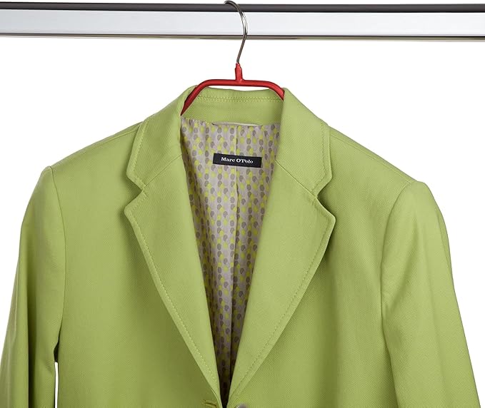 Mawa by Reston Lloyd BodyForm Series Non-Slip Space Saving Clothes Hanger with 2 Clips for Pants or Skirts, Style 42/LK, 1-Piece, Red