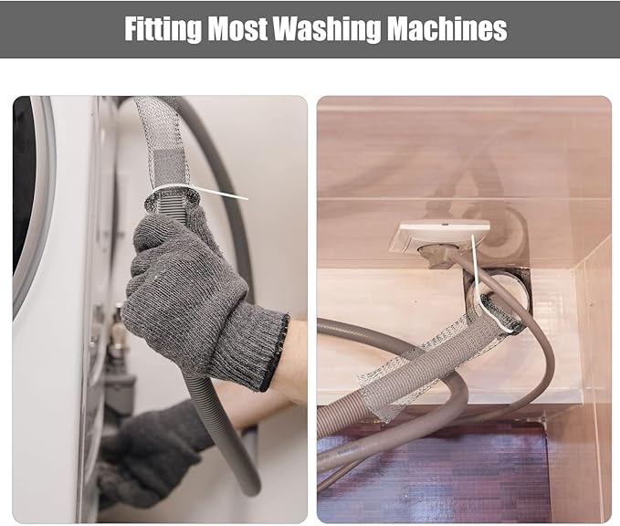 Hotop 100 Pieces Lint Traps for Washing Machine Hose with 100 Cable Ties, Stainless Steel Lint Catcher Washing Machine Filter Laundry Mesh Washer Hose Filter Rust Proof Traps Snare for Discharging