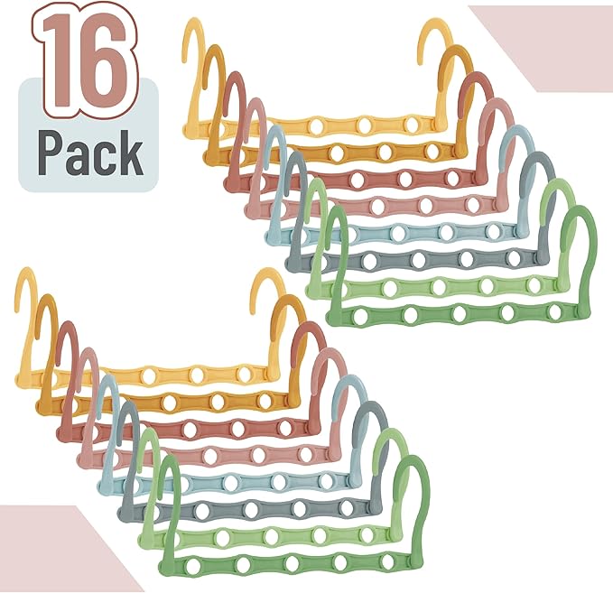 Mr. Pen- Space Saving Hangers for Clothes, 16 pcs, Pastel Colors, Plastic Multi Clothes Hangers Space Saving, 5 Slots, 360° Rotating Hooks