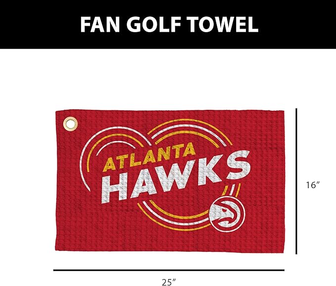 Northwest NBA Golf Towel – Official Licensed Microfiber Waffle Fabric, Absorbent 16x25 in Club Cleaning Accessory