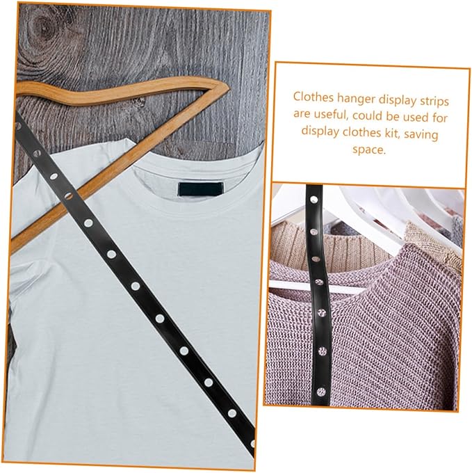 10 pcs Plastic Clothes Hanger Connecting Strips for Retail Display Multipurpose Black Hanging Strips for Clothing Space Saving Hanger Connectors for Store Use