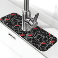 Faucet Draining Mat For Kitchen Sink, Red Bird Winter Red Cardinals Diatom Mud Absorbent Drain Pad For Bathroom Kitchen Sink Splash Guard Drying Mat