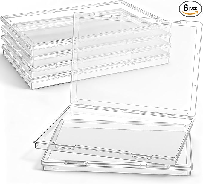 Jetec 6 Pieces Mini Plastic Clear Beads Storage Containers Box for Collecting Small Items, Beads, Jewelry, Business Cards, Game Pieces, Crafts(12.0 x 8.8 x 0.9 Inch) (12.0 x 8.8 x 0.9 Inch)