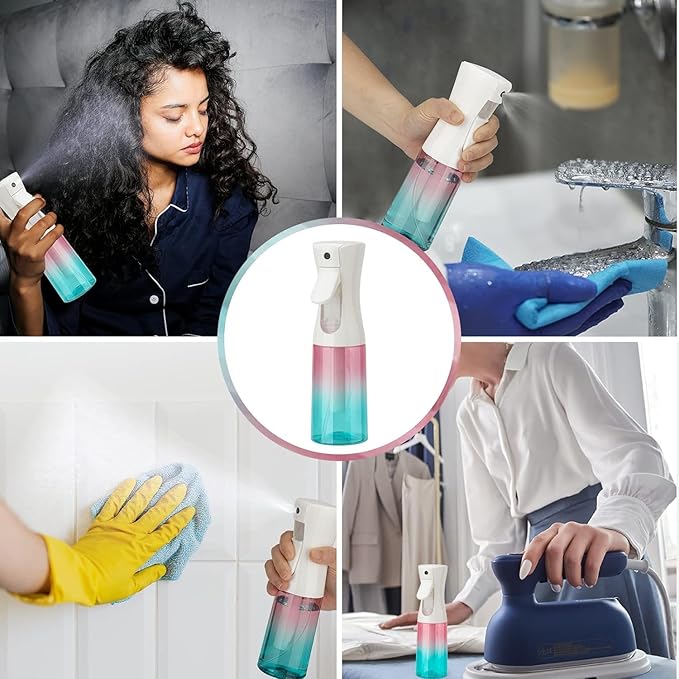 Spray Bottle for Hair (10.15OZ /300ML) Continuous Ultra Fine Mist Sprayer for Hair, Salons, Barber, Plants, Skin Care, 1 Pack Pure White