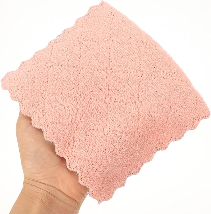 Luxshiny 10pcs Kitchen Dish Cloths Set, Thick Double-Sided Absorbent Cleaning Cloths, Random Color Microfiber Rags for Dishwashing and Countertop Cleaning in Home Kitchen