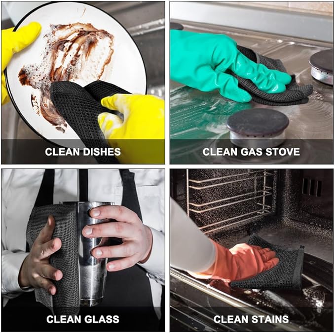 Nialnant 6 Pack Dish Cloths,100% Cotton Waffle Weave Kitchen Towels,Soft and Absorbent Kitchen Dish Rags, Dish Towels for Washing Dishes-12x12 Inches