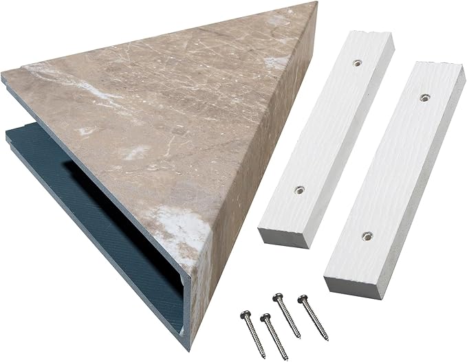 Palisade Vinyl Waterproof Corner Shower Shelf in Venetian Marble